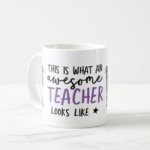 Mug Magnifique enseignant typographie moderne violet c