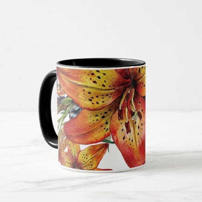 Mug Magnifique fleur de lys d'automne Bohème Chic pers (Devant gauche)