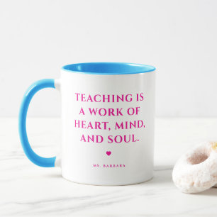 Mug Magnifique Meilleure Enseignante Jamais Rose Amour