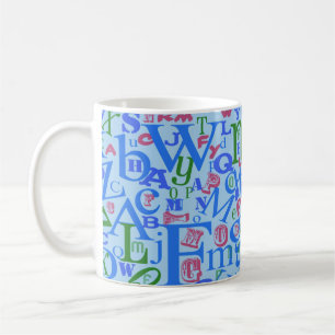 Mug Magnifique Motif de lettres bleues