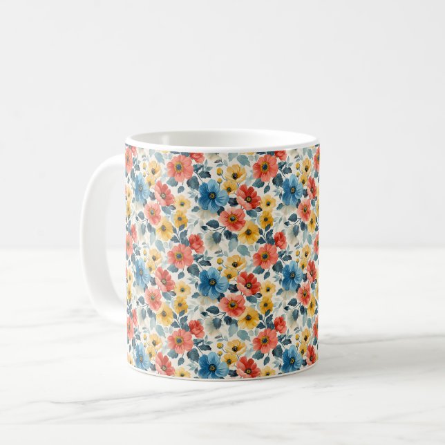 Mug Magnifique Stylisme Romantique Printemps Fleurs Fi (Devant gauche)