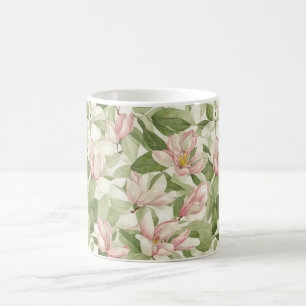 Mug Magnolias vintage rose et blanc