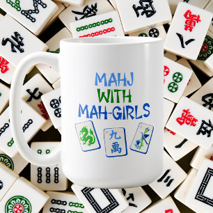 Mug Mahjong Avec Mah Girls Carreaux Aquarellés