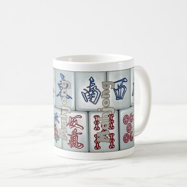 Mug Mahjong sur des tuiles (placez 6) (Devant droit)
