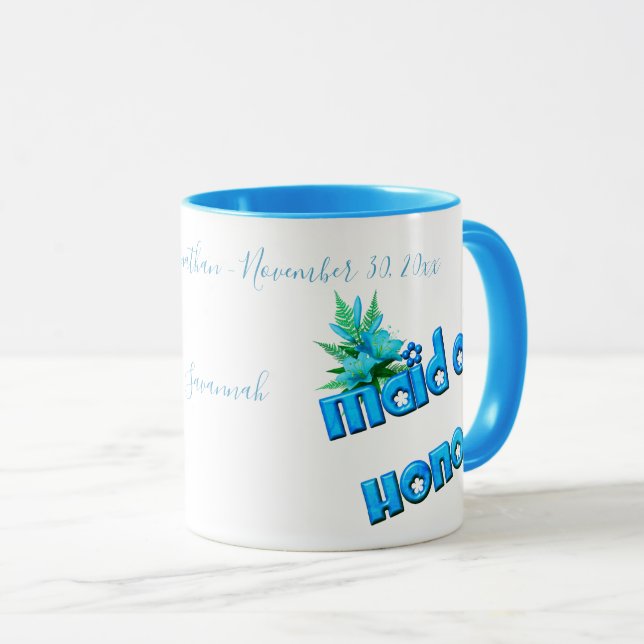 Mug Maid Of Honor Cute Personalized Wedding  (Devant droit)