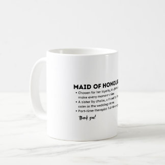 Mug Maid of Honour Definition Card – Funny & Heartfelt