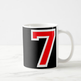 Mug maillot #7 uniforme sports universitaires rouge nu