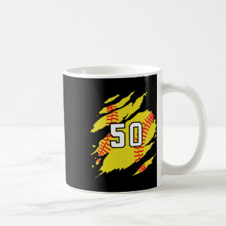 Mug Maillot de softball Numéro #50 Joueur de sport Fan