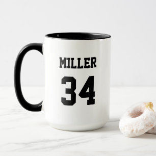 Mug Maillot de sport noir et blanc moderne personnalis