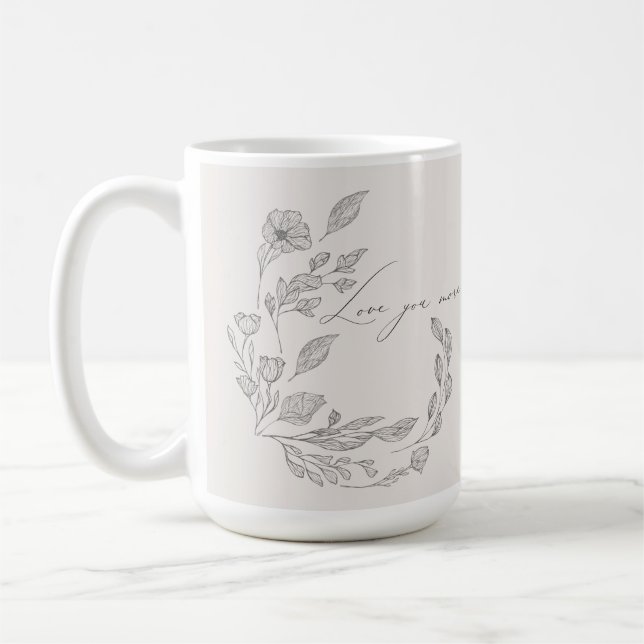 Mug Main floue dessinée Botanique Aimer Vous Plus Cita (Gauche)