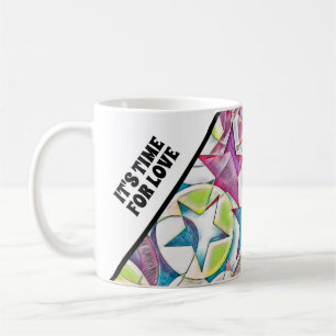 Mug Main Tirée Par EDDArt - Étoiles Et Coeurs 1