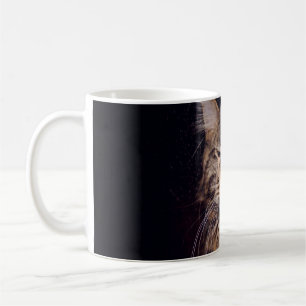 Mug maine coon sur un arrière - plan noir