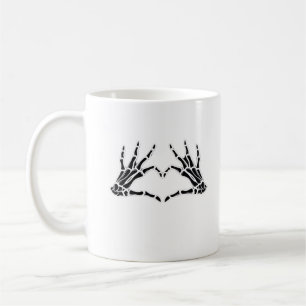 Mug Mains De Squelette En Forme De Coeur - Art Unique 