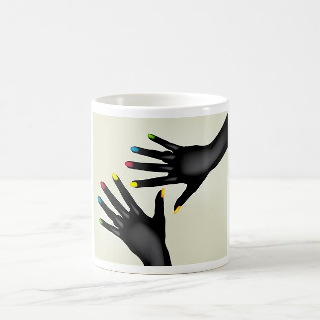 Mug Mains Noires Avec Ongles Peintes (Créateur téléchargé)