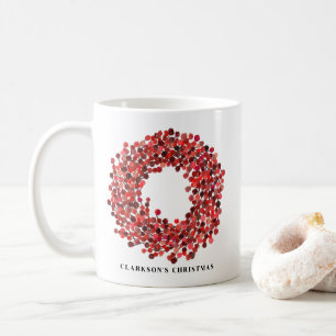 Mug Mains peintes rouge Winterberry Wreath Noël