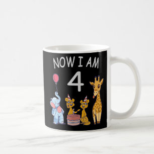 Mug Maintenant j'ai 4 ans 4ème anniversaire au Zoo