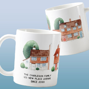 Mug Maison aquarelle personnalisée pour nouvelle maiso