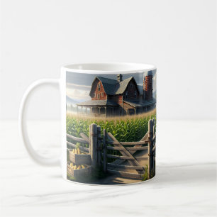 Mug Maison de ferme rustique avec une œuvre d'art Ai d