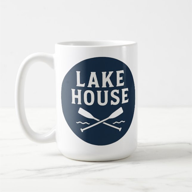 Mug Maison de lac personnalisée (Gauche)