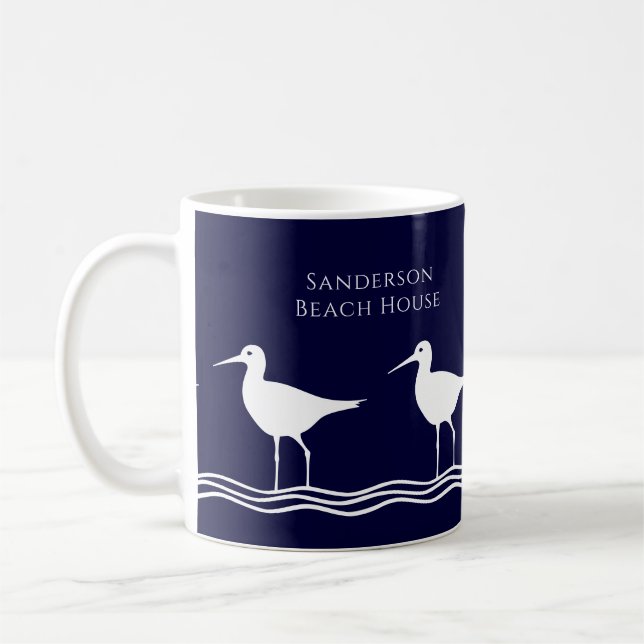 Mug Maison de plage Bleue Bleue de la Marine Bleue C (Gauche)