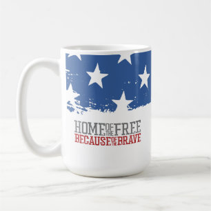 Mug Maison des libres grâce aux braves drapeau américa