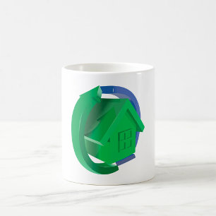 Mug Maison Éco Verte avec Flèches Circulaires