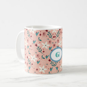 Mug Maison élégante à motif floral rose