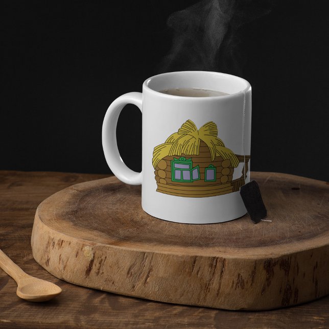 Mug Maison en rondins slave rustique Toit de chaume tr (Créateur téléchargé)