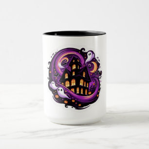 Mug Maison hantée Halloween Fantômes Éffrayants et Cit