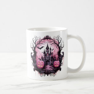 Mug Maison Hantée rose Halloween Florale