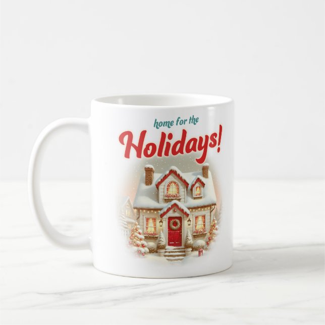 Mug Maison super rétro pour les vacances cosy festif (Gauche)