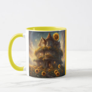 Mug Maison Tournesol Fantaisiste dans un champ de Tour