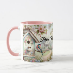 Mug Maisonnette printanière avec fleurs pastel et oise