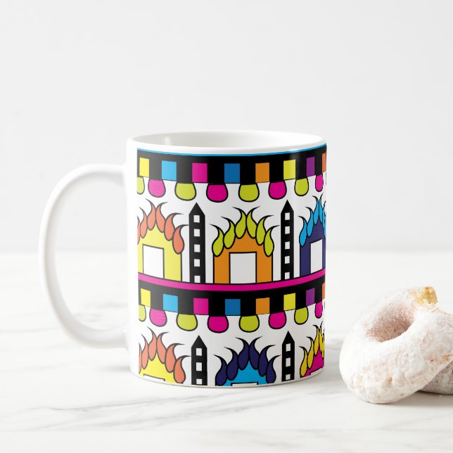 Mug Maisons de village colorées (Avec donut)