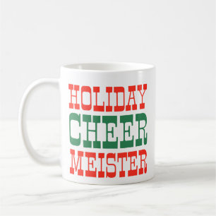 Mug Maître de la Joie des Fêtes Rouge et Vert Festif