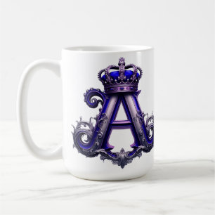 Mug Majestueuse lettre ornée A avec couronne