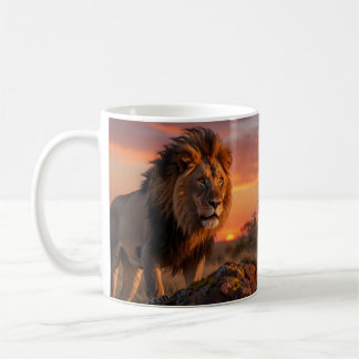 Mug Majestueux Lion d'Afrique au Coucher du Soleil – S