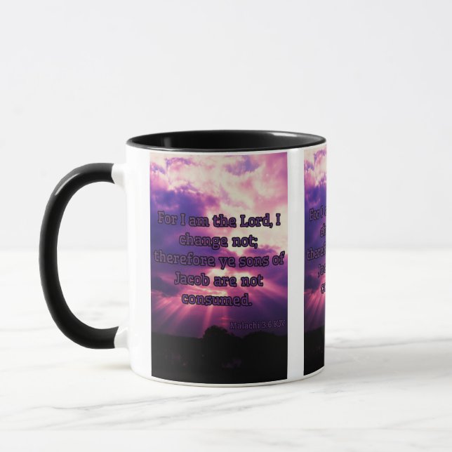 Mug Malachi 3:6 KJV Bible Verse Pic Deux Tons (Gauche)