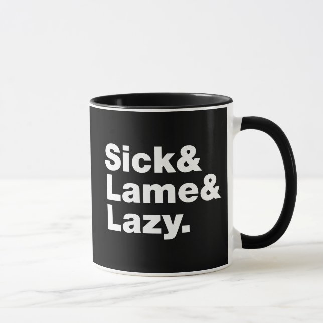 Mug Malade & Lame & Lazy. (Droite)