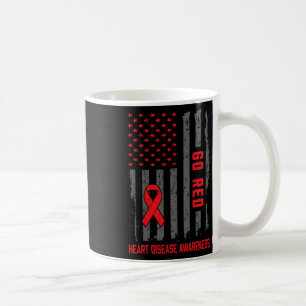 Mug Maladie cardiaque Drapeau américain Go Red Maladie