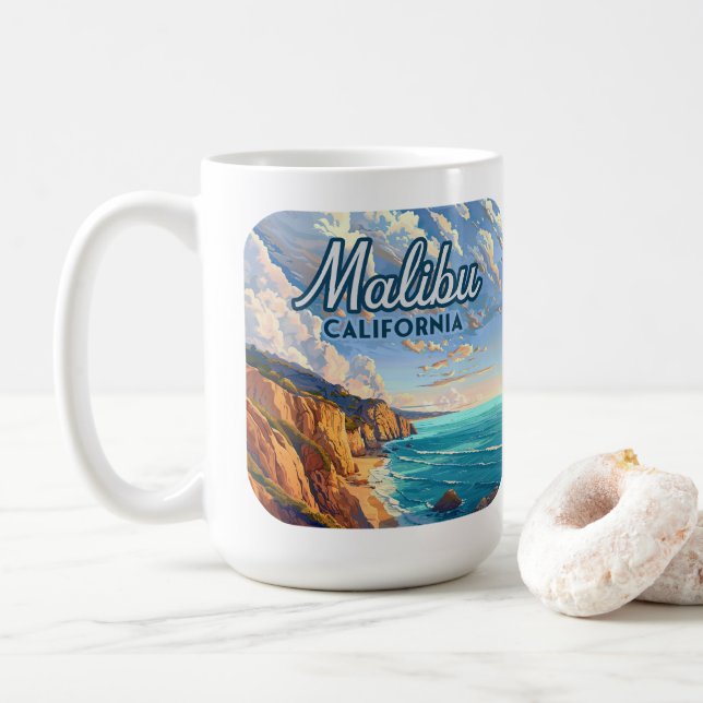 Mug Malibu California Los Angeles El Matador Beach (Avec donut)