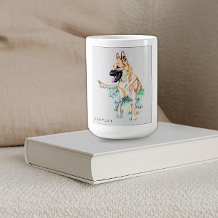 Mug Malinois Berger Allemand aquarelle personnalisé