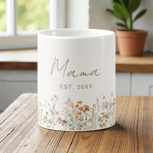 Mug Mama a établi une Baby Shower Boho de fleur sauvag
