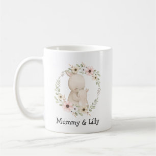 Mug Mama & Baby Rabbit - Famille personnalisée