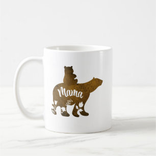 Mug Mama Bear avec 1 Cub équitation sur le dos de mama