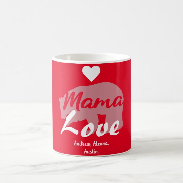 Mug Mama Bear Maman Noms des enfants Personnaliser per (Centre)