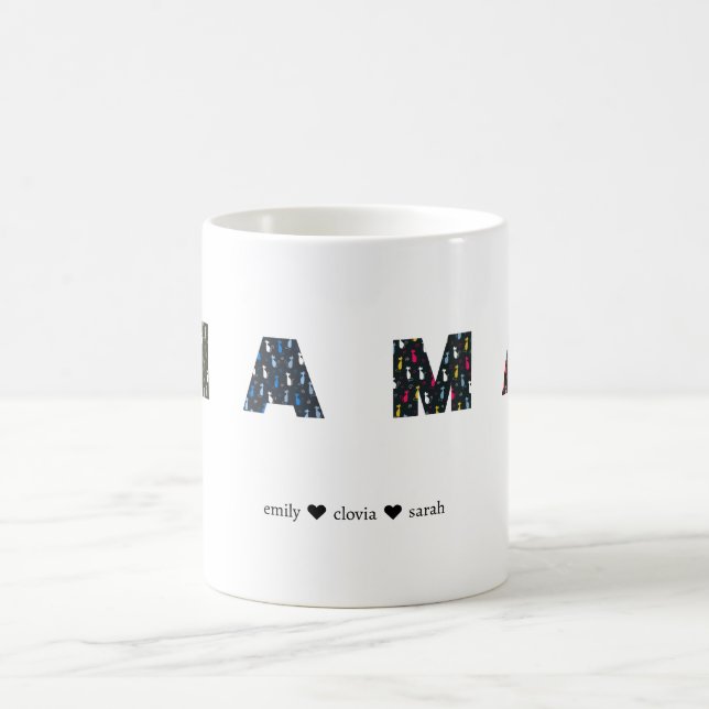 Mug Mama Dog cat paw custom names (Centre)
