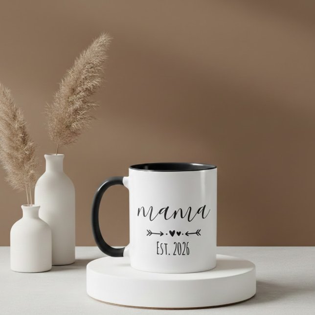 Mug Mama Est. 2026 Mom To Be Minimalist Personalized  (Créateur téléchargé)