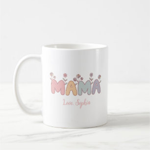 Mug Mama Pastel Couleur Fête des Mères Nom personnalis
