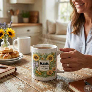 Mug MAMA Tournesol Jaune Lavande Violette Faux Or 